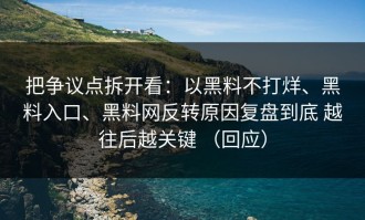 把争议点拆开看：以黑料不打烊、黑料入口、黑料网反转原因复盘到底 越往后越关键 （回应）
