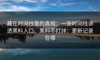 藏在时间线里的真相：一张时间线讲透黑料入口、黑料不打烊：更新记录在哪